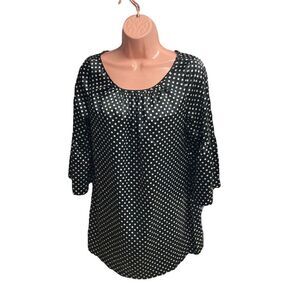 JONATHAN MARTIN‎ Women’s Black & White Polka Dot Top Size Small